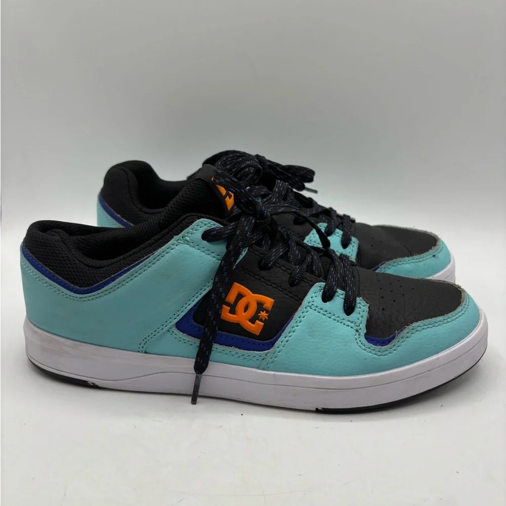 DC Men's Sneakers in Black, Aqua, and Orange